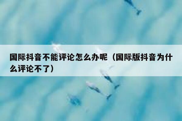 国际抖音不能评论怎么办呢(国际版抖音为什么评论不了) 第1张 国际抖音不能评论怎么办呢(国际版抖音为什么评论不了) 第1张