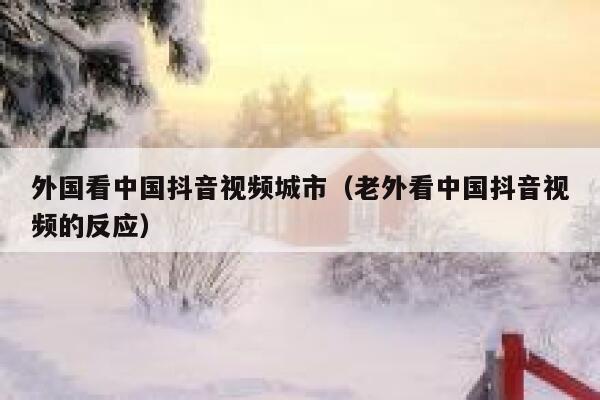 外国看中国抖音视频城市(老外看中国抖音视频的反应) 第1张 外国看中国抖音视频城市(老外看中国抖音视频的反应) 第1张