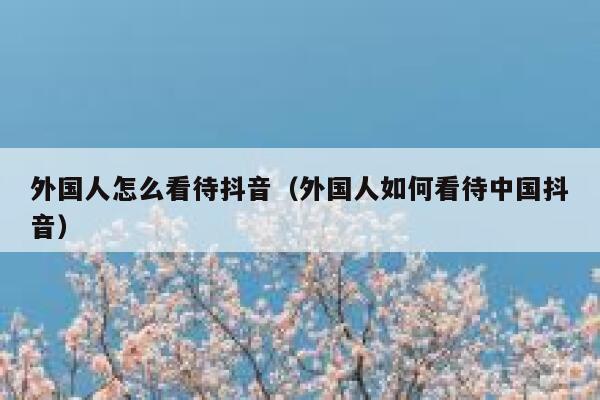 外国人怎么看待抖音（外国人如何看待中国抖音） 第1张