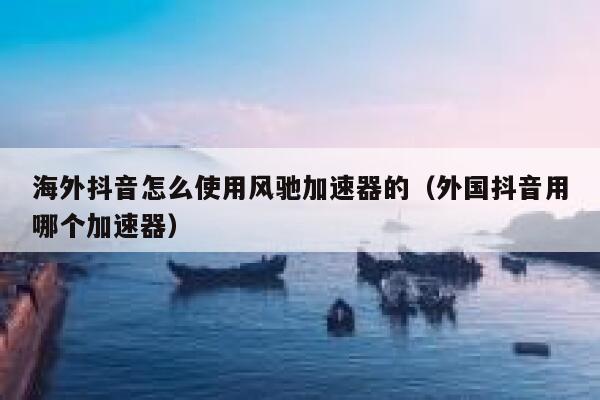 海外抖音怎么使用风驰加速器的（外国抖音用哪个加速器） 第1张
