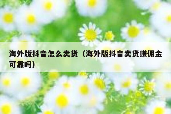 海外版抖音怎么卖货（海外版抖音卖货赚佣金可靠吗） 第1张
