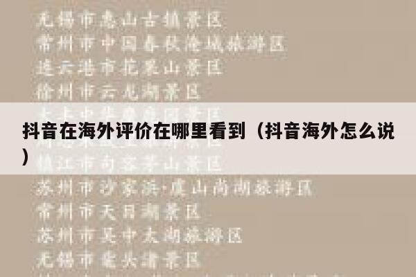 抖音在海外评价在哪里看到（抖音海外怎么说） 第1张