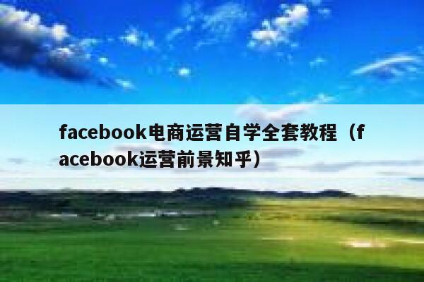 facebook电商运营自学全套教程（facebook运营前景知乎） 第1张
