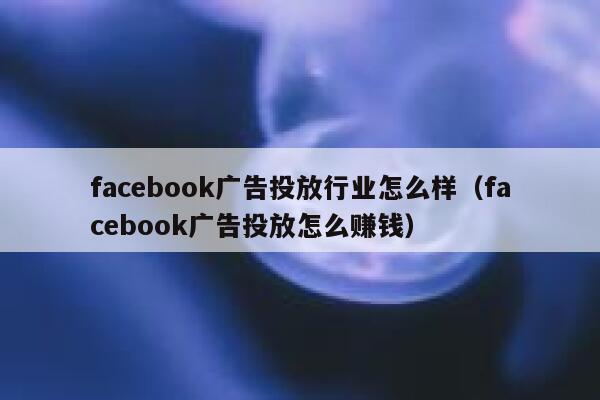 facebook广告投放行业怎么样（facebook广告投放怎么赚钱） 第1张