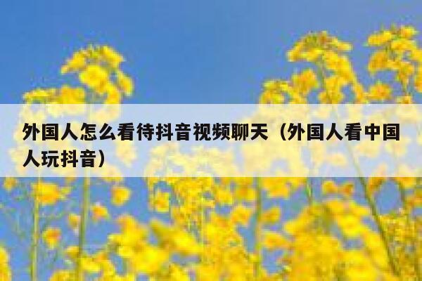 外国人怎么看待抖音视频聊天（外国人看中国人玩抖音） 第1张