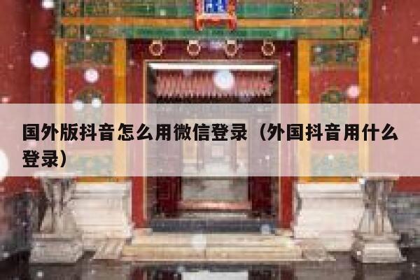 国外版抖音怎么用微信登录（外国抖音用什么登录） 第1张