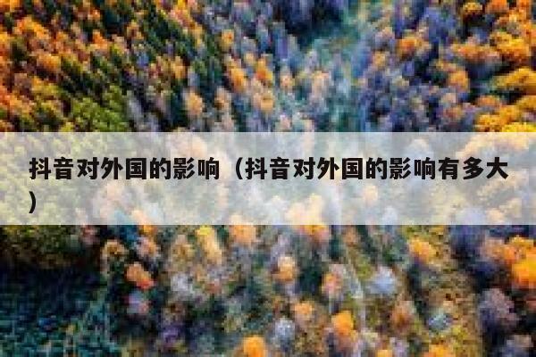 抖音对外国的影响（抖音对外国的影响有多大） 第1张