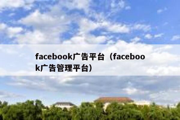 facebook广告平台（facebook广告管理平台） 第1张