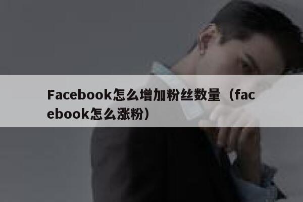 Facebook怎么增加粉丝数量（facebook怎么涨粉） 第1张