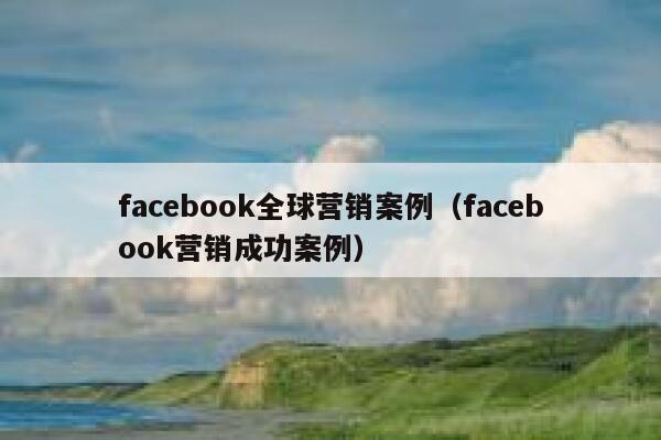 facebook全球营销案例（facebook营销成功案例） 第1张