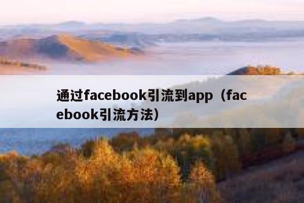 通过facebook引流到app（facebook引流方法） 第1张