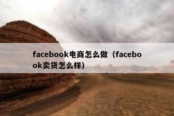 facebook电商怎么做（facebook卖货怎么样） 第1张