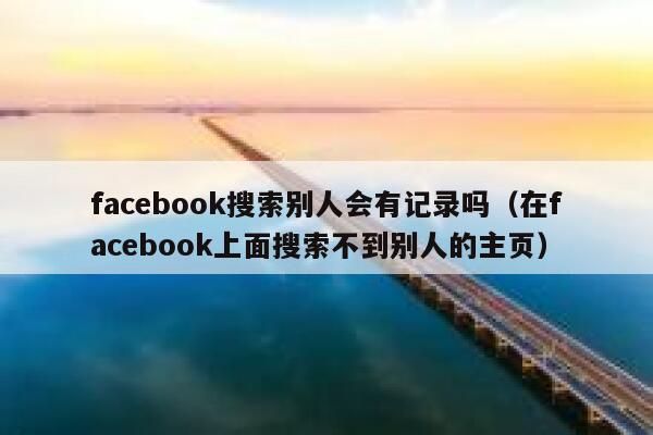 facebook搜索别人会有记录吗（在facebook上面搜索不到别人的主页） 第1张