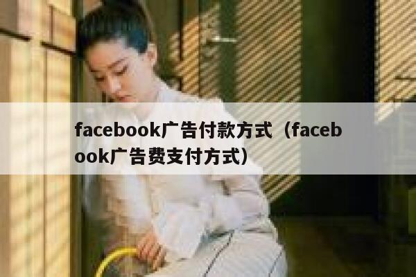 facebook广告付款方式（facebook广告费支付方式） 第1张