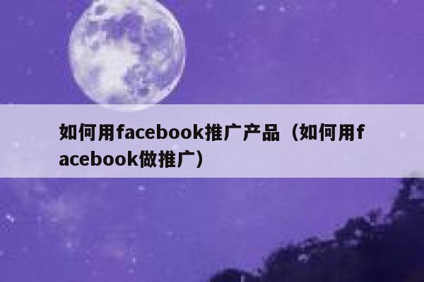 如何用facebook推广产品(如何用facebook做推广) 第1张 如何用facebook推广产品(如何用facebook做推广) 第1张