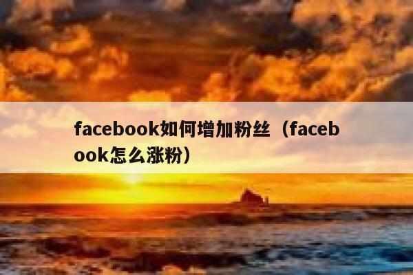 facebook如何增加粉丝（facebook怎么涨粉） 第1张