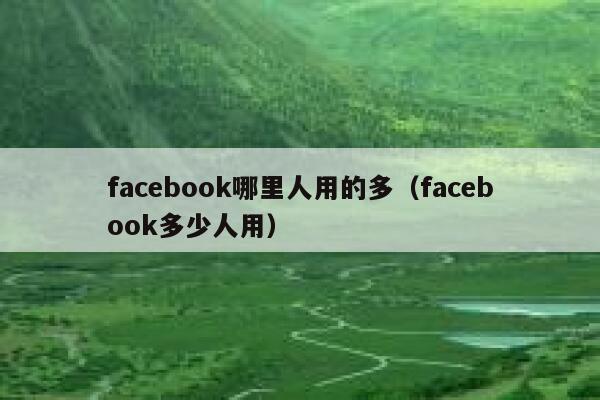 facebook哪里人用的多（facebook多少人用） 第1张