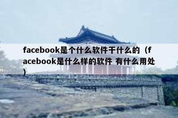 facebook是个什么软件干什么的(facebook是什么样的软件 有什么用处) 第1张 facebook是个什么软件干什么的(facebook是什么样的软件 有什么用处) 第1张