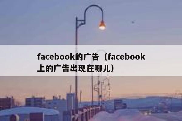 facebook的广告（facebook上的广告出现在哪儿） 第1张