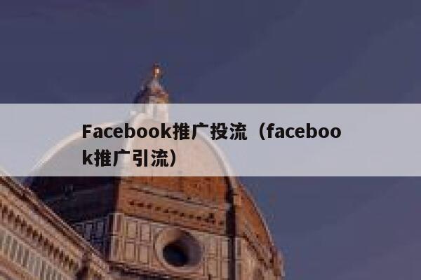 Facebook推广投流（facebook推广引流） 第1张