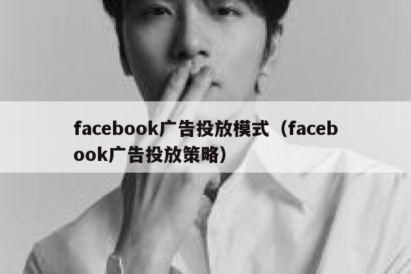 facebook广告投放模式（facebook广告投放策略） 第1张