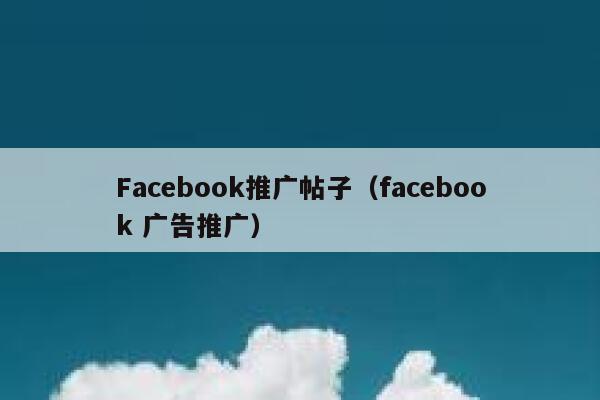 Facebook推广帖子（facebook 广告推广） 第1张