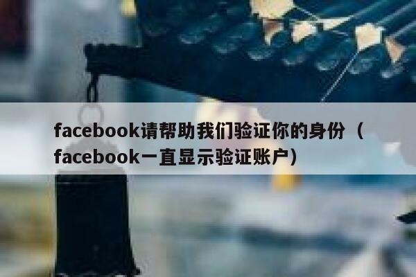 facebook请帮助我们验证你的身份（facebook一直显示验证账户） 第1张