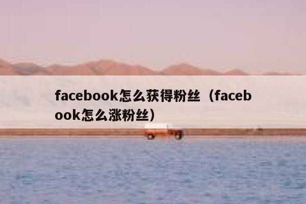 facebook怎么获得粉丝（facebook怎么涨粉丝） 第1张