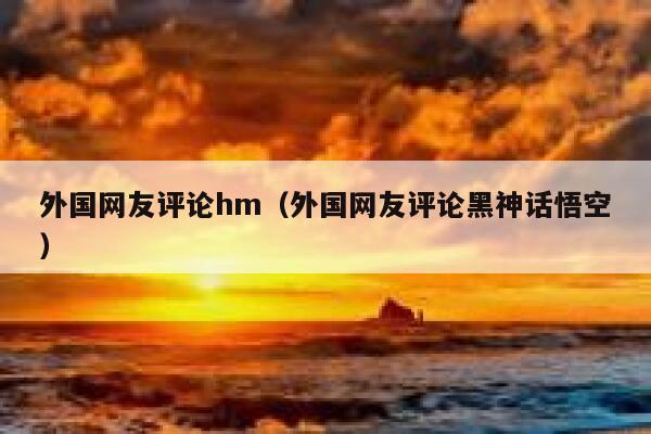 外国网友评论hm（外国网友评论黑神话悟空） 第1张