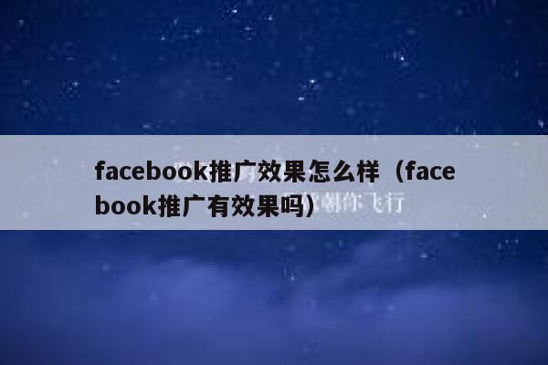 facebook推广效果怎么样（facebook推广有效果吗） 第1张