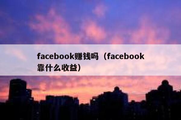 facebook赚钱吗（facebook靠什么收益） 第1张
