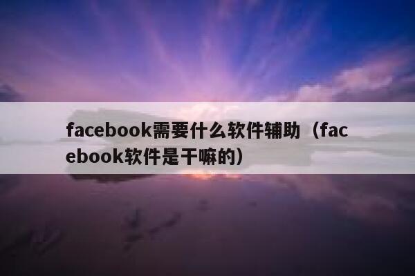 facebook需要什么软件辅助（facebook软件是干嘛的） 第1张