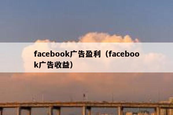 facebook广告盈利（facebook广告收益） 第1张