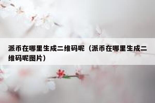 派币在哪里生成二维码呢(派币在哪里生成二维码呢图片) 第1张 派币在哪里生成二维码呢(派币在哪里生成二维码呢图片) 第1张