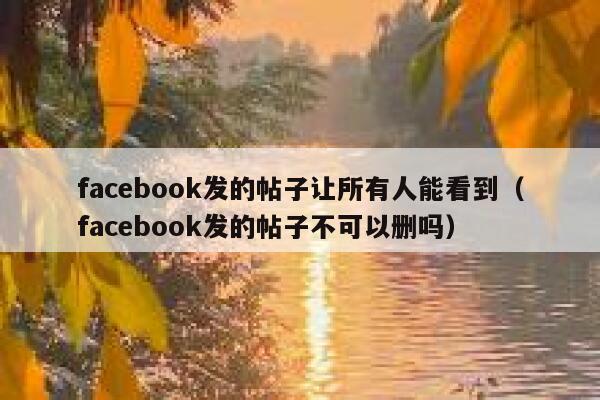 facebook发的帖子让所有人能看到（facebook发的帖子不可以删吗） 第1张