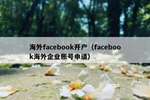 海外facebook开户(facebook海外企业账号申请) 第1张 海外facebook开户(facebook海外企业账号申请) 第1张