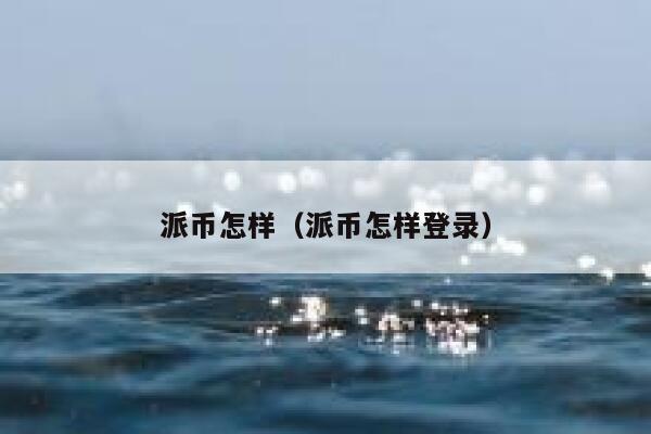 派币怎样（派币怎样登录） 第1张