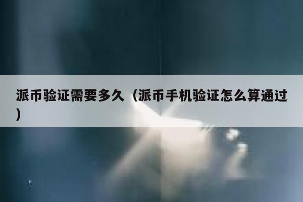 派币验证需要多久（派币手机验证怎么算通过） 第1张