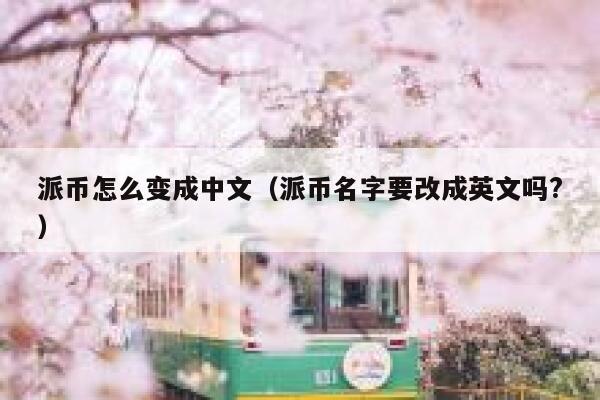 派币怎么变成中文（派币名字要改成英文吗?） 第1张