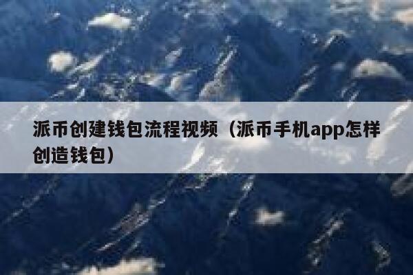 派币创建钱包流程视频（派币手机app怎样创造钱包） 第1张