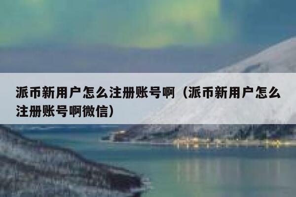 派币新用户怎么注册账号啊（派币新用户怎么注册账号啊微信） 第1张