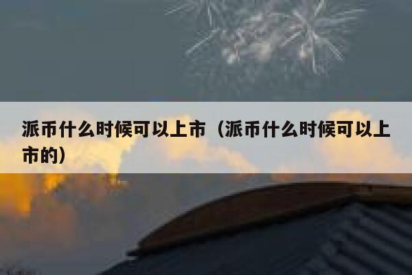 派币什么时候可以上市（派币什么时候可以上市的） 第1张