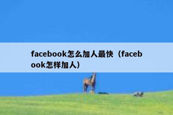 facebook怎么加人最快（facebook怎样加人） 第1张