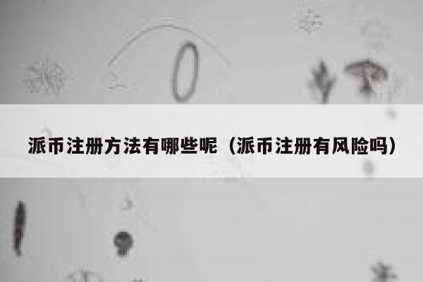 派币注册方法有哪些呢（派币注册有风险吗） 第1张