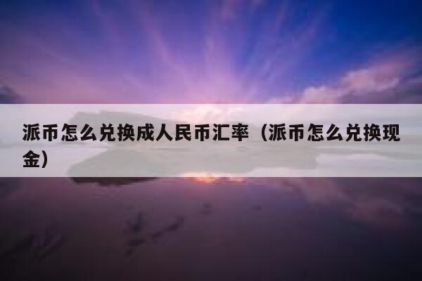 派币怎么兑换成人民币汇率（派币怎么兑换现金） 第1张