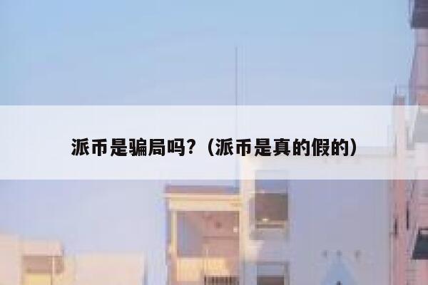 派币是骗局吗?（派币是真的假的） 第1张