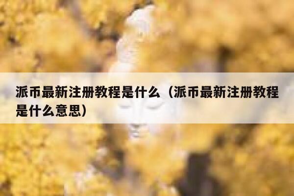 派币最新注册教程是什么（派币最新注册教程是什么意思） 第1张
