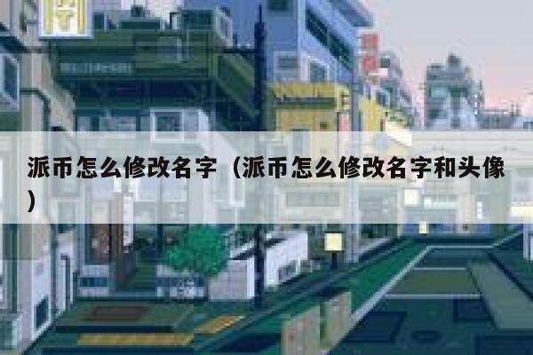 派币怎么修改名字（派币怎么修改名字和头像） 第1张