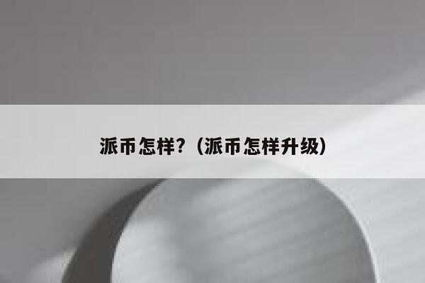 派币怎样?（派币怎样升级） 第1张