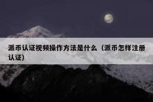 派币认证视频操作方法是什么（派币怎样注册认证） 第1张